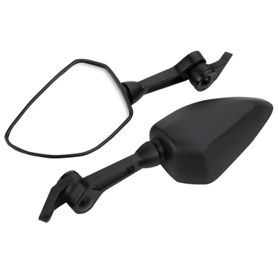 Suitable for motorcycle modified large field of view mirror new white glass square mirror motorcycle rearview mirror (Motorcycle rearview mirror) - black-white-glass