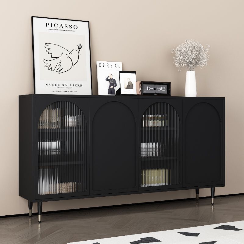 French Black Retro Sideboard Entrance Cabinet Integrated Restaurant Kitchen Storage Cabinet Wall Cupboard Wine Cabinet Tea Cabinet