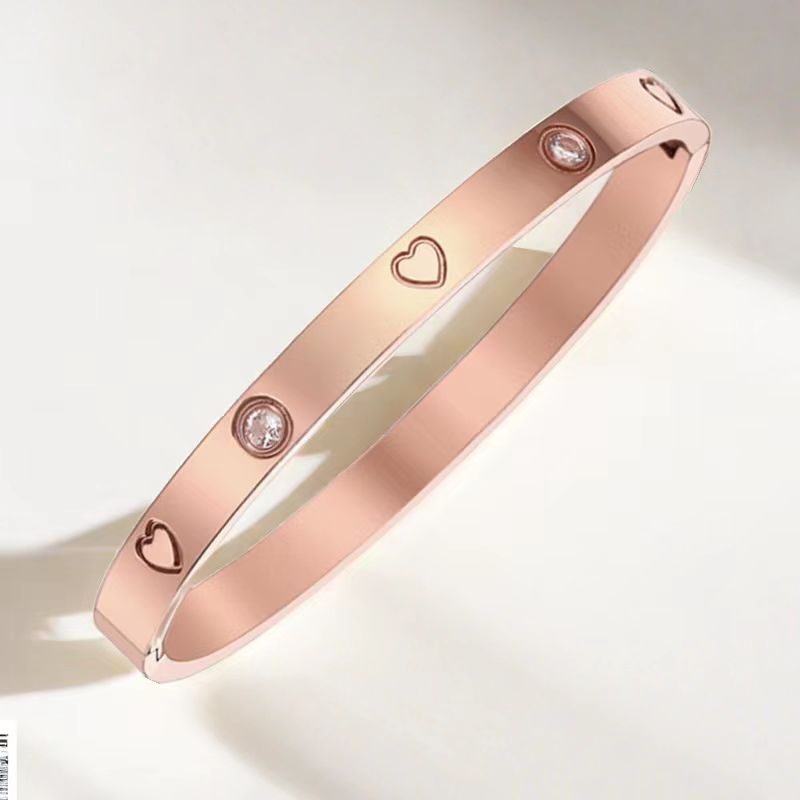 Pulsera de acero de titanio para niñas nicho de sentido de alto grado cielo estrellado no se desvanece Diamante-incrustado exquisito diamante ins estilo completo pulsera de diamantes