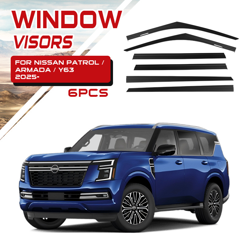 Adecuado para Nissan Patrol Y63, ventana, ventana, ceja de lluvia modificada Patrol, ventana, visor, cubierta de lluvia