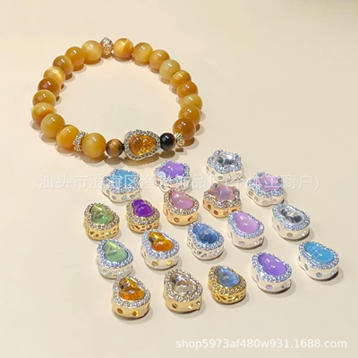 14K Gold-Filled High Color Retention Crystal DIY Jewelry Accessories Chinese Style Gourd Spacer Bead Bracelet Necklace Beaded Handmade Accessories
