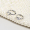 Brand zirconium, universal earrings heart shaped, Korean style, internet celebrity, simple and elegant design, wholesale