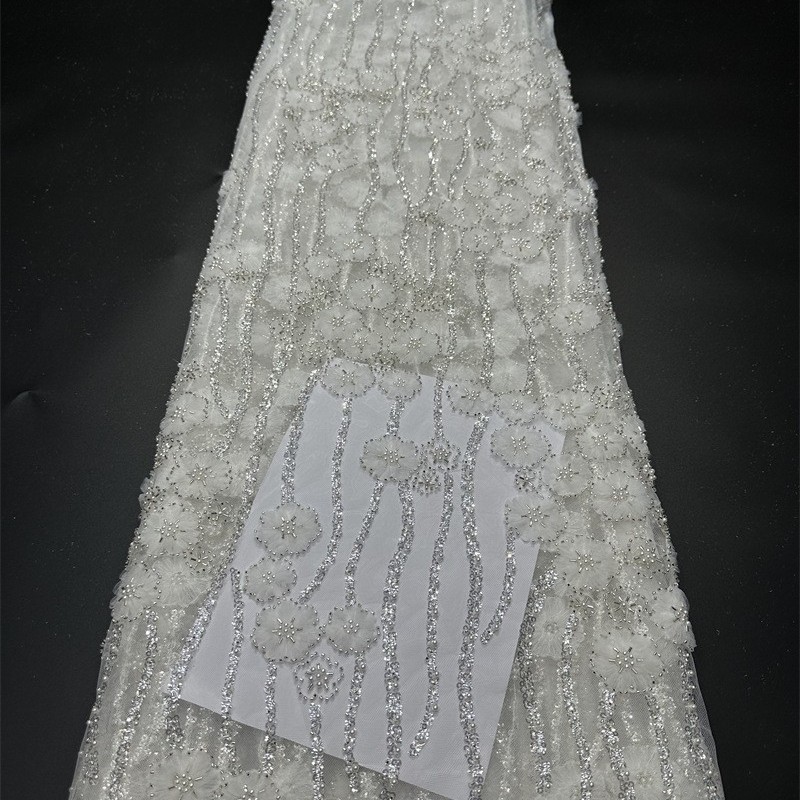 Fabricante de bordado de tela de encaje bordado primavera y verano falda de hadas chaqueta vestido tela de ropa