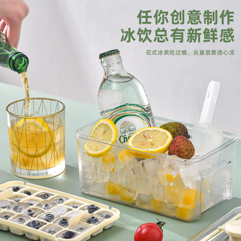 Hogar, grado alimenticio, alto valor, presión, rejilla de hielo, refrigerador, almacenamiento de cubitos de hielo caseros, molde de cubitos de hielo, artefacto creativo de hielo congelado