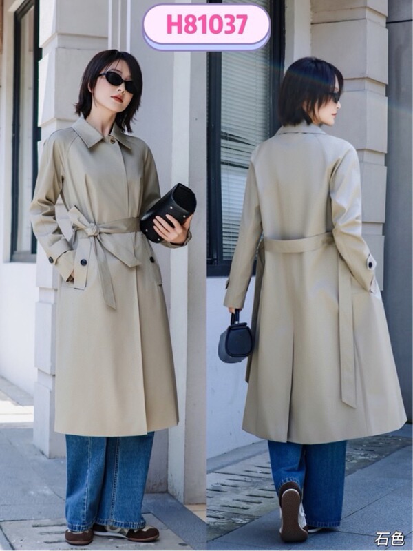 Guangzhou's Top Brand Synchronizes with the British Classic Single-Breasted Trench Coat, High-End Women's Clothing, Same Style as Major Brands, European and American Style Guangzhou's Top Brand Synchronizes with the British Classic Single-Breasted Trench Coat, High-End Women's Clothing, Same Style as Major Brands, European and American Style