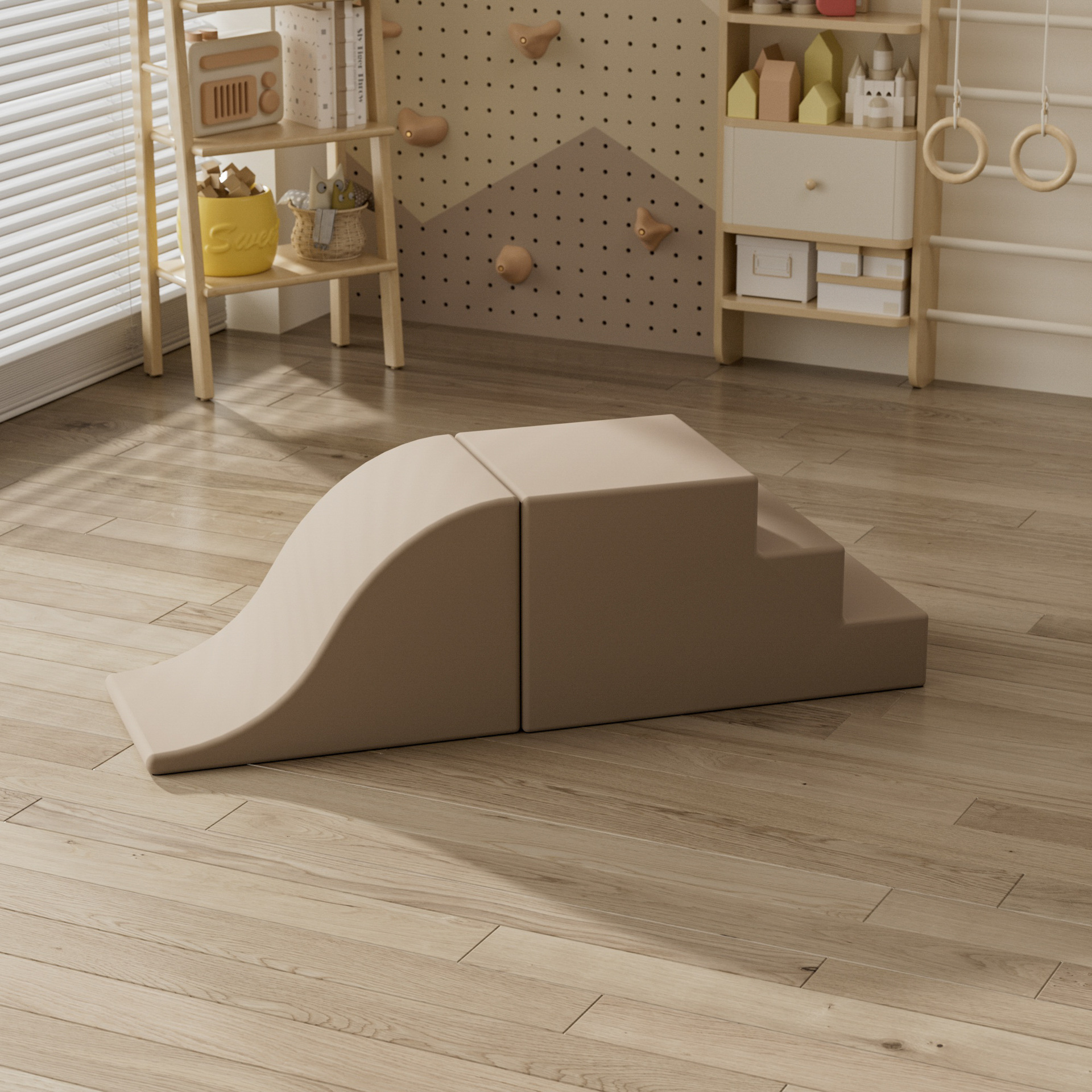 Centro de educación temprana al por mayor transfronterizo, combinación de escalada y deslizamiento de software, entrenamiento de integración sensorial para bebés, tobogán de bolsa suave para interiores para niños