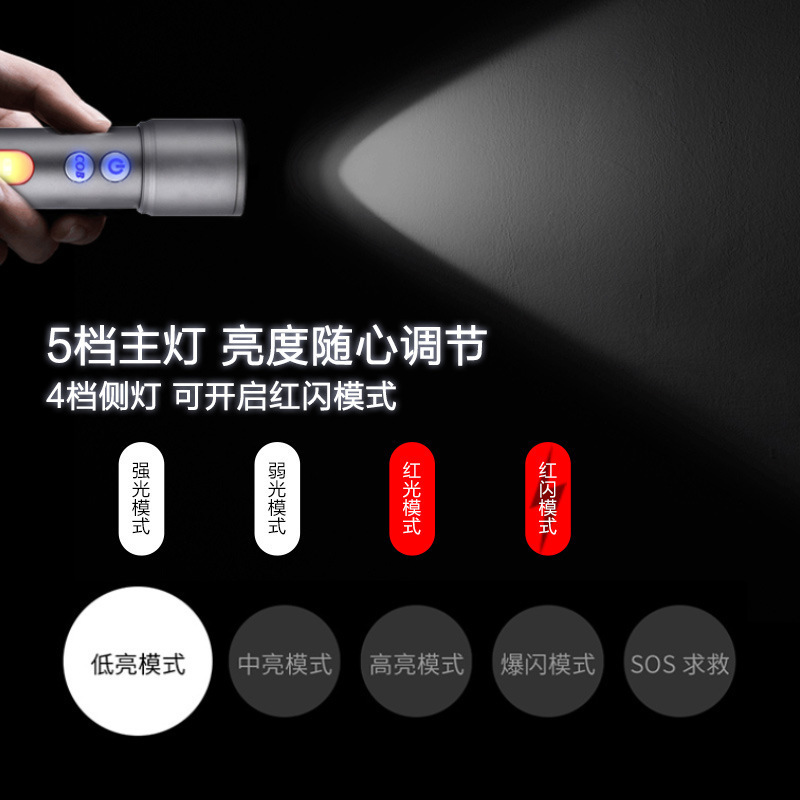 Cruz-frontera nueva linterna láser blanco al aire libre multi-función de camping luz fuerte luz de camping iluminación camping luz de trabajo
