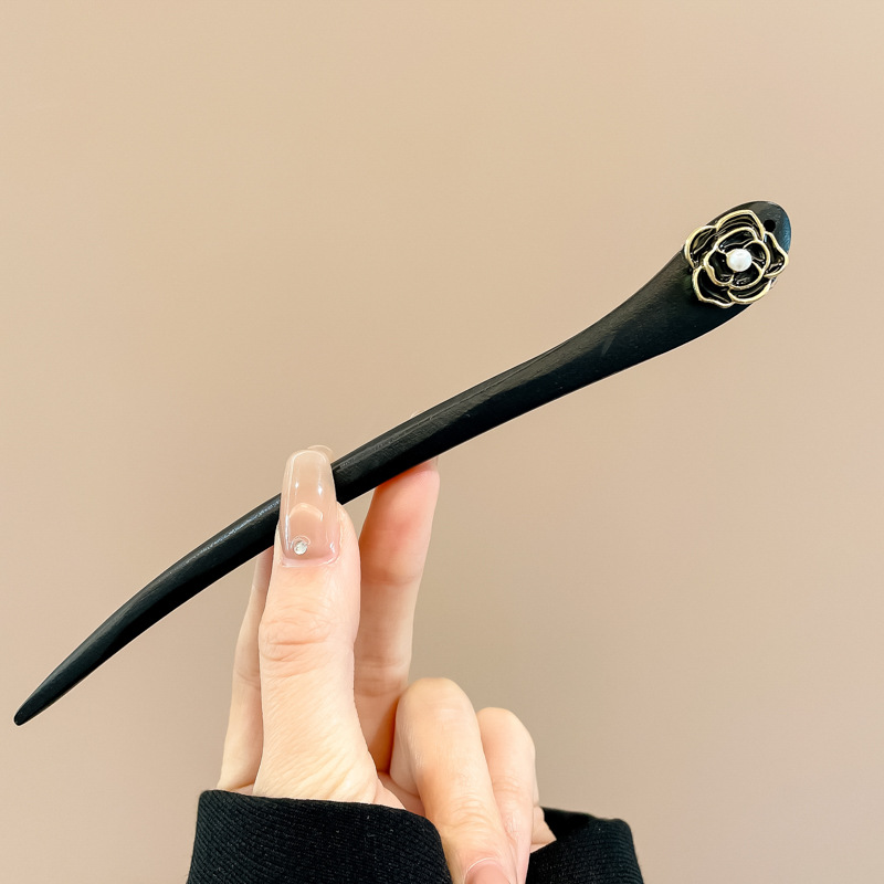 Pinzas de cabello de madera para mujeres nuevos pinzas de estilo chino de alto nivel diarios vestido de caballo de viaje antiguo sándalo bandeja de cabello pinzas de cabello tocado