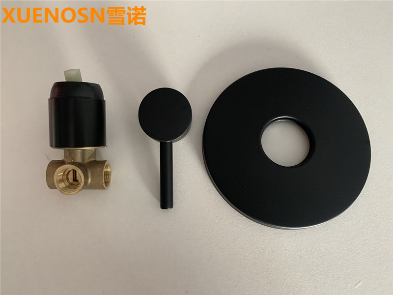 Black concealed single-function showerhead, wall-mounted brass body, built-in circular shower, cold and hot mixed faucet undefined