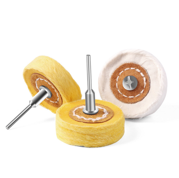 2寸50MM白布轮 黄布轮抛光布轮 带柄羊毛轮 翡翠抛光打磨抛光布轮