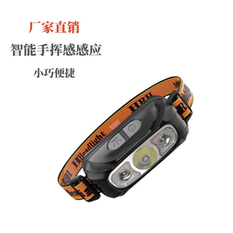 New Led Headlight Wave Sensor Headlight USB Charging Head-Mounted Night Running Fishing Mini Headlight Wholesale