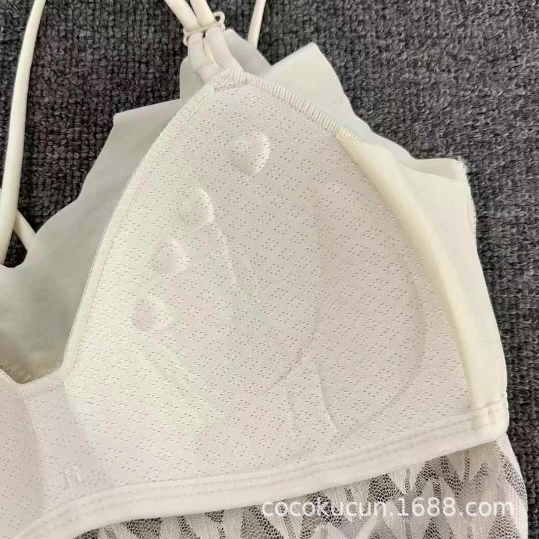 Nuevo tipo delgado de ropa interior de mujer con cinturón de espalda transpirable sin anillo de acero envuelto en el pecho para reunir la ropa interior de sujetador de encaje sexy
