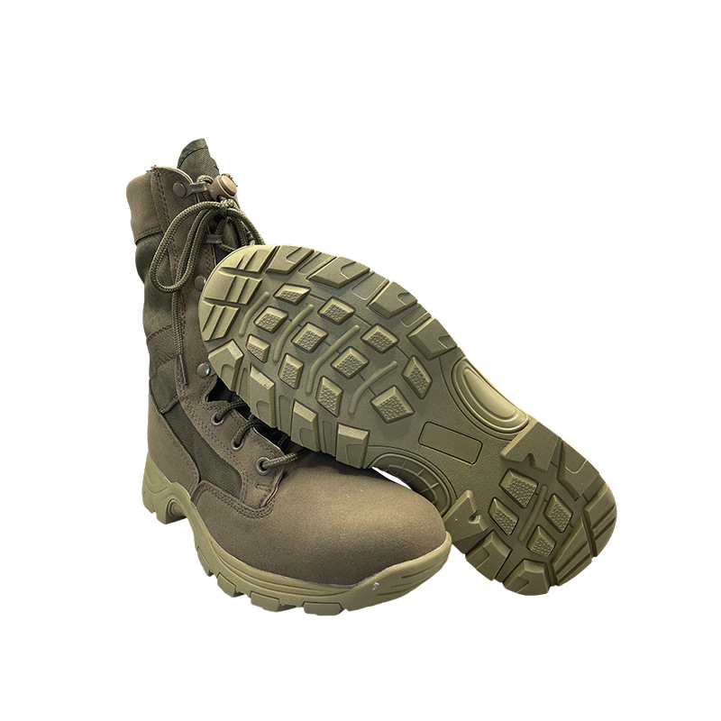 Montañismo al aire libre, entrenamiento de campo, botas militares de campo de batalla, nuevas herramientas de rescate de aventura impermeable de caña media y alta, botas tácticas del desierto al por mayor