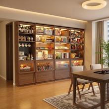 实木书柜立柜一体储物柜杂志柜书架家用组合客厅展示柜落地柜整墙