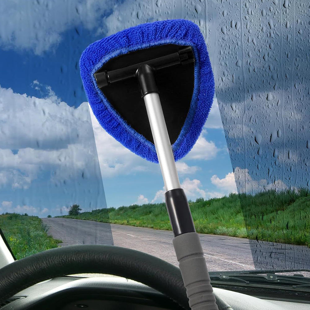 Cross-Border Labeling of Car Retractable Glass Defogging Brush Factory Wholesale Sponge Handle Car Windshield Cleaning Brush