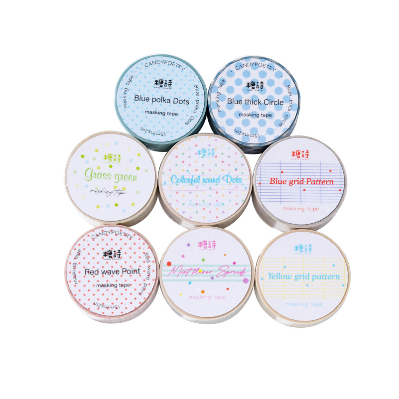 Sugar Poetry Flash Arena Cinta de papel de ácido sulfúrico Color Sugar Island Sugar de alto valor Mano simple Material de bricolaje Cinta de película de corte