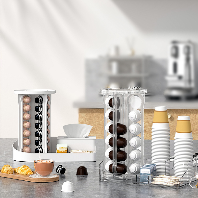 Almacenamiento de café en cápsulas Nespresso Estante de café de Starbucks Automático giratorio sala de té multifuncional