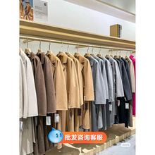 秋冬季新款韩版长款过膝双面羊绒大衣十三行毛呢外套女装批发货源