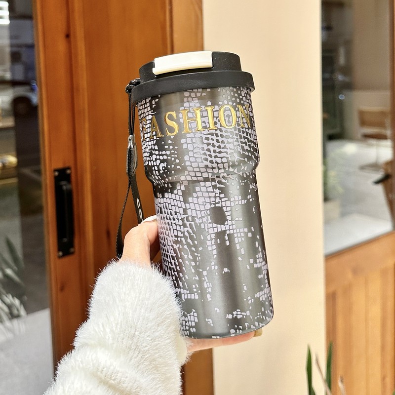陶瓷保温杯大容量便携水杯带提绳可背吸管冰霸杯车载汽车杯子新款|undefined