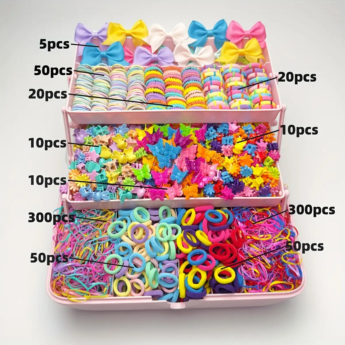 Clips para el cabello de niños, anillo para el cabello, clips para el cabello, caja de regalo, banda de correa de princesa, conjunto de peluquería, regalo diario para bebés