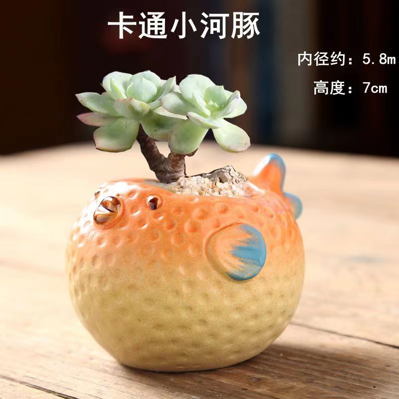白羊可爱卡通小动物彩绘异形透气多肉花盆个性超萌摆件工艺品批发|undefined