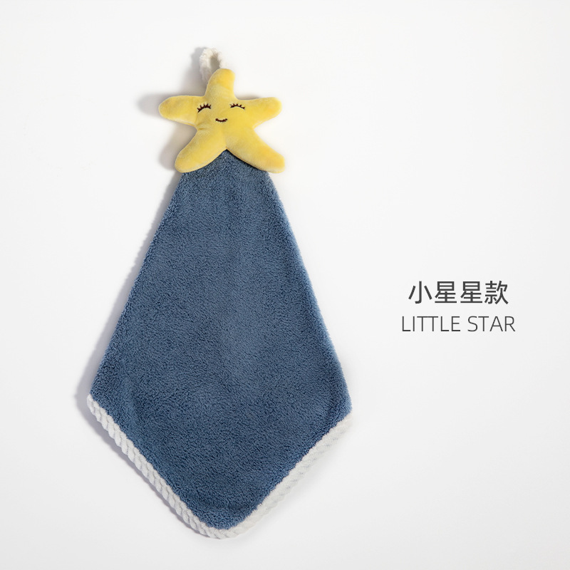 Toalla de mano personalizada de fábrica, toalla absorbente colgante, toalla de lavado de manos para niños, paño de mano para bebés, lindo, agradable para la piel y suave