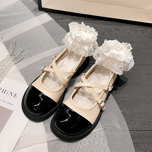 【Suyin Yin Style】Moreau Garden _ Retro Round Head Cross Strap Thick Sole Mary Jane Women's Shoes