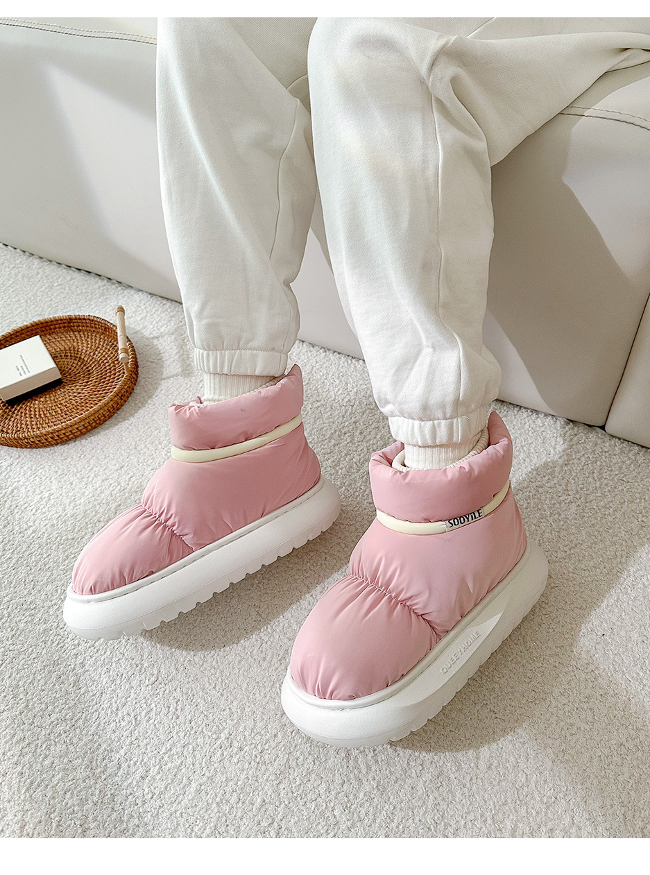 Pantofole antiscivolo leggere per interni da donna in velluto di peluche con punta chiusa regolabile per camera da letto autunnale_voghion.com