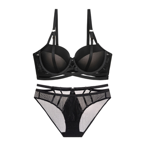 Push-up bra set, thin side-closed women's sexy pure lust straps, special bra for small breasts, underwear set
