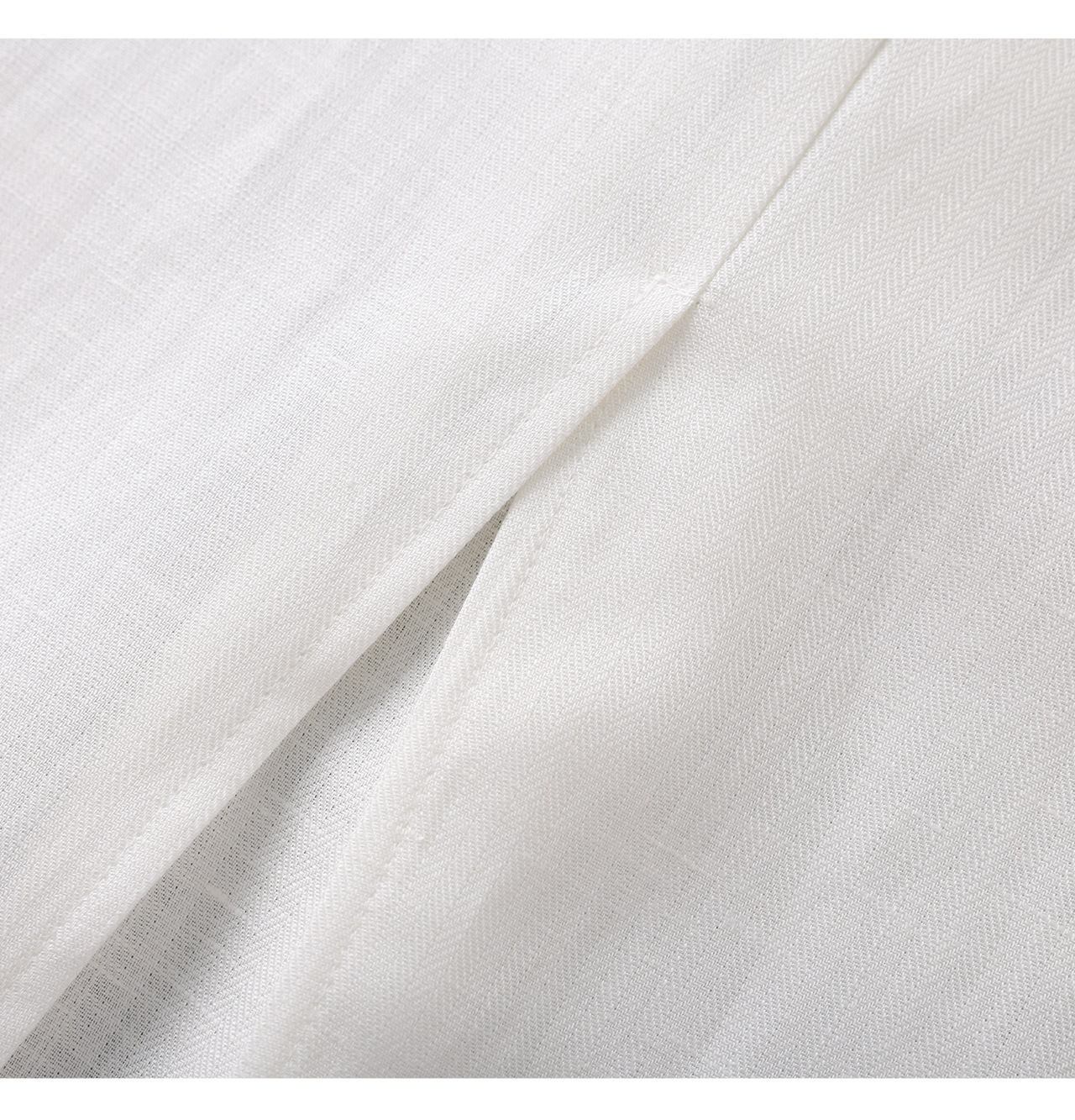 Chân váy xếp ly nữ cạp trung thấp, chất liệu tencel linen phối sọc răng cưa, xẻ tà — Xanh lông mòng đen chi tiết 27