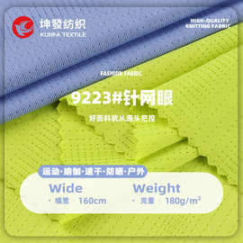 涤氨经编针眼网眼布料 180g运动弹力背心汗衫短袖针织鸟眼针织布
