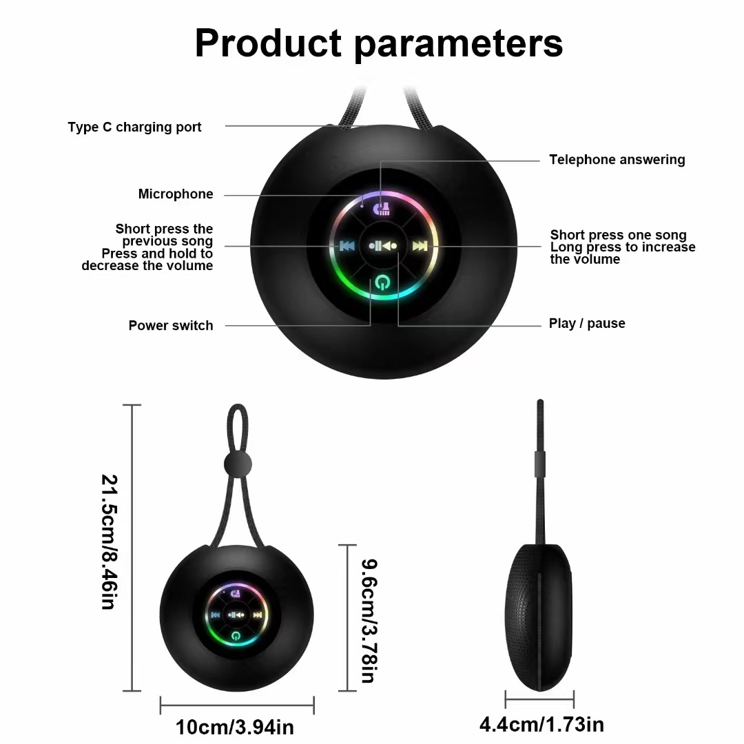 Amazon New Colorful Light Bluetooth Speaker Outdoor Portable Mini Waterproof Card Slot Phone Gift Speaker
