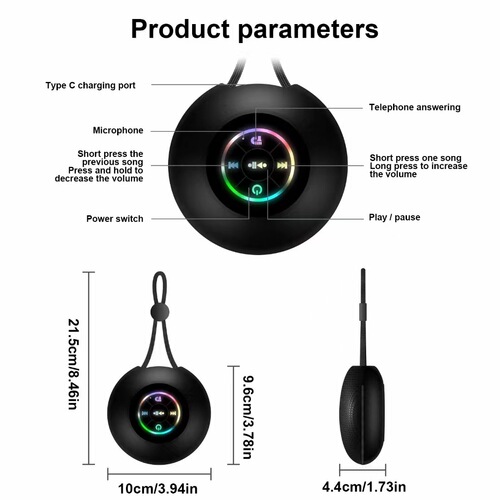 Amazon New Colorful Light Bluetooth Speaker Outdoor Portable Mini Waterproof Card Slot Phone Gift Speaker