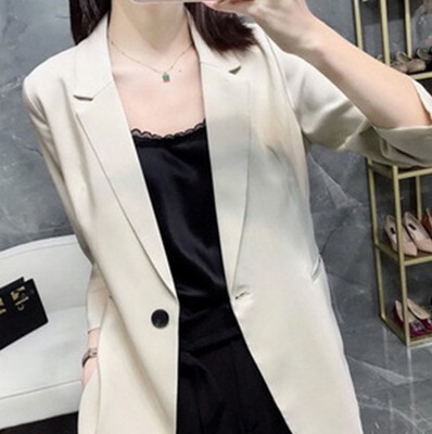 Spot Spring and Summer Elegant, Hidden Shimmering Texture, Crisp and Stylish Small Suit, Three-Quarter Sleeves, Slimming Look Small Jacket, Thin Style