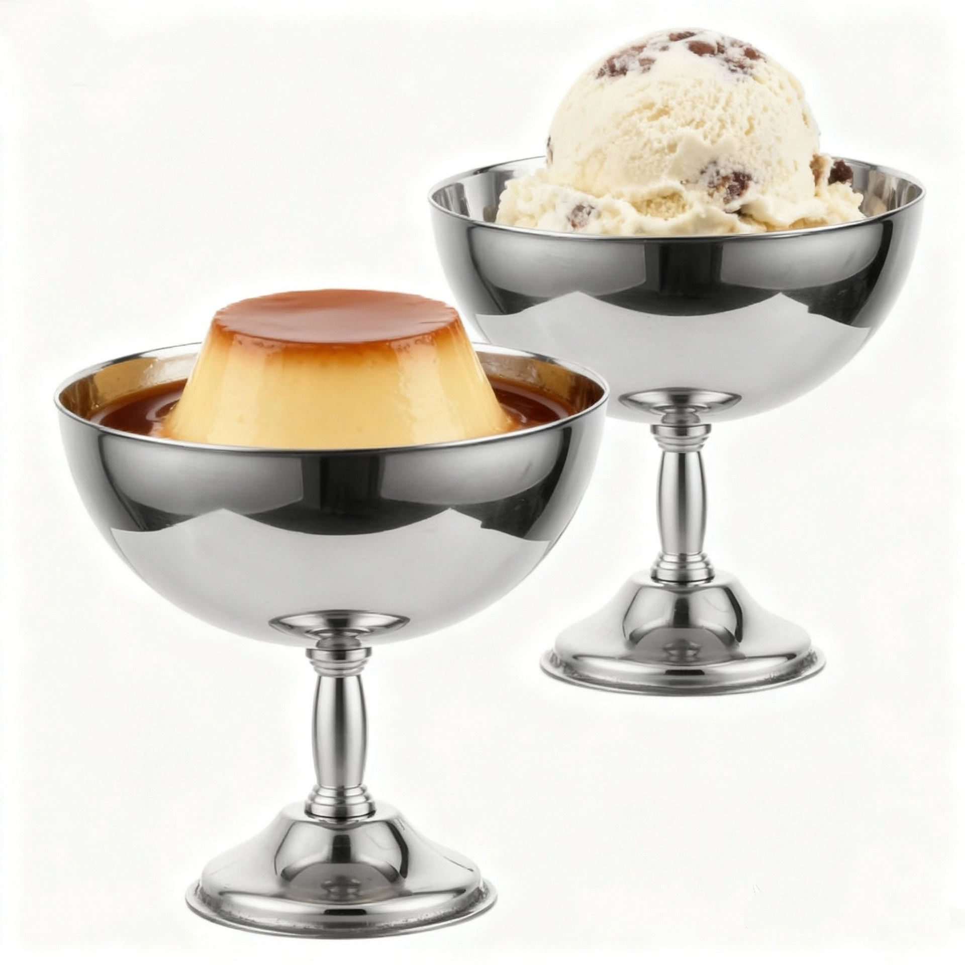 Хит продаж: ретро-стакан из нержавеющей стали для десертов, мороженого, популярный в интернете, высокий стакан для фруктового салата