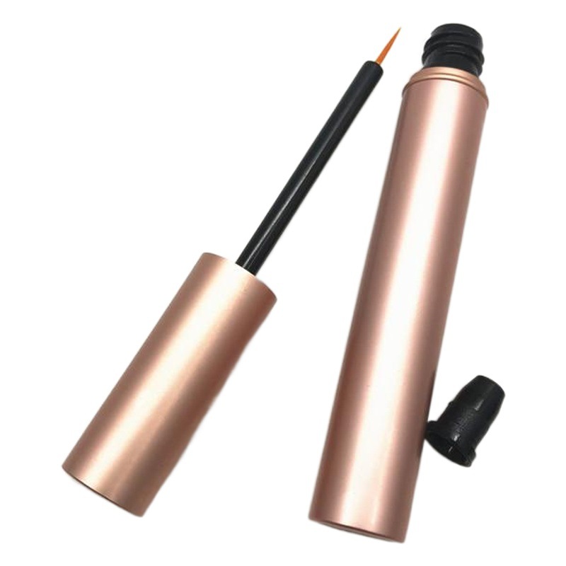 Aluminio todo oro rosa rimel botella vacía 4ml crecimiento líquido tubo vacío manga tubo de aluminio delineador VE botella de pegamento