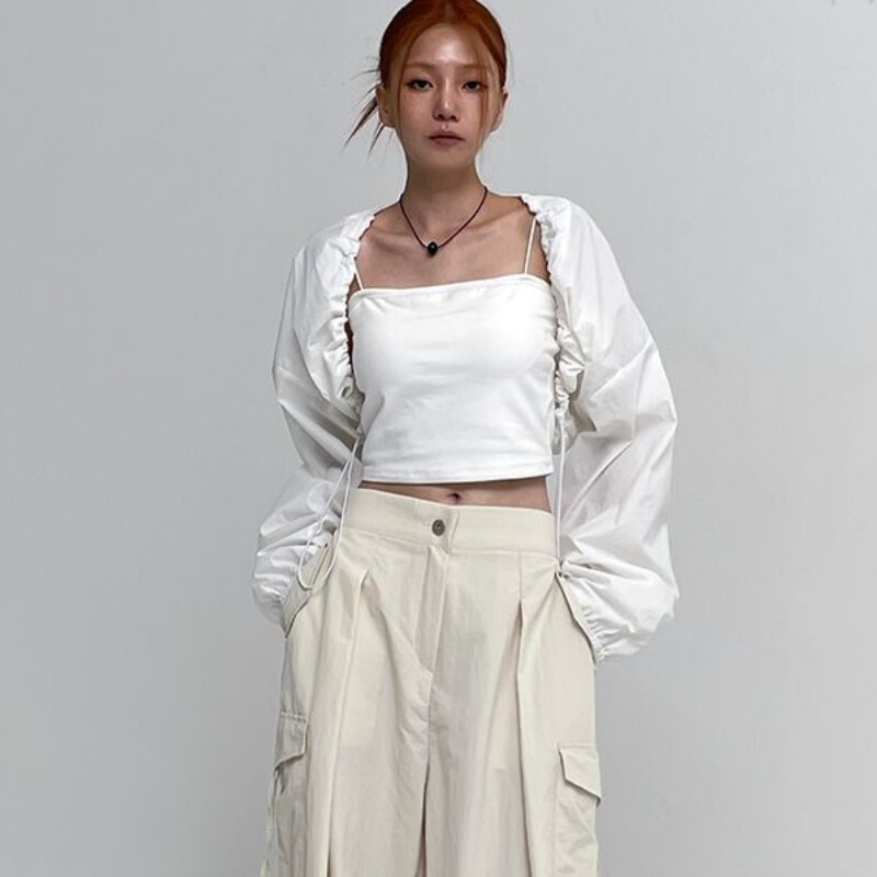 Summer New Style 2026 Drawstring Cardigan Long-Sleeved Thin Niche Design Short Top Trendy Slimming Sun Protection Jacket for Women Summer New Style 2026 Drawstring Cardigan Long-Sleeved Thin Niche Design Short Top Trendy Slimming Sun Protection Jacket for Women