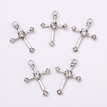 欧美跨境饰品复古水钻十字架简约气质冷淡风配饰挂品配件批发