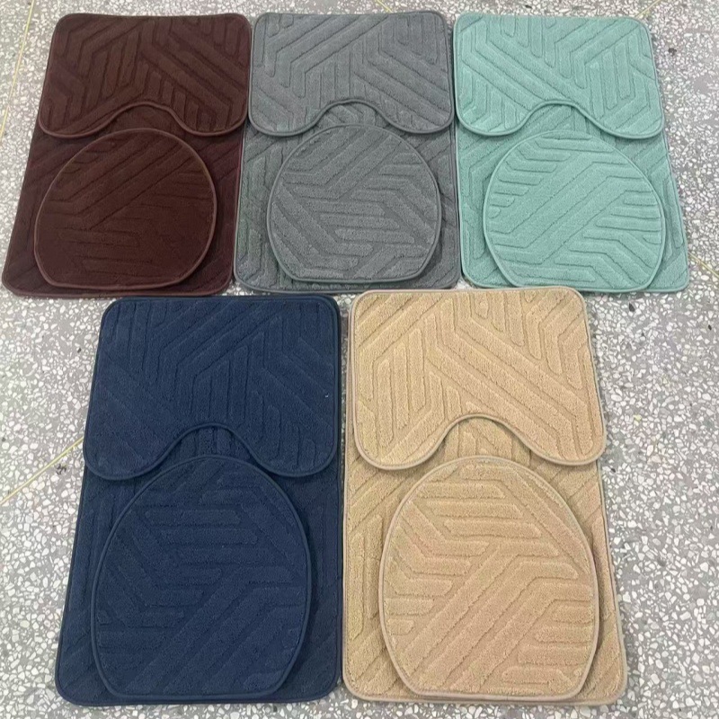 Microfibra Jacquard transfronteriza absorción de agua esterilla antideslizante en color sólido absorción de agua esterilla antideslizante baño inodoro