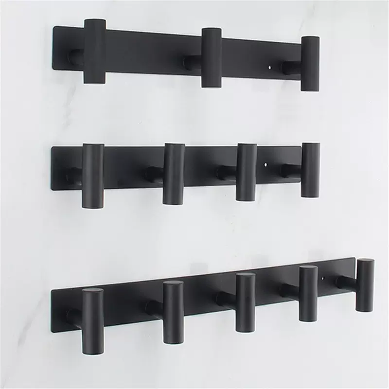 门后挂钩圆管粘钩钥匙钩大衣钩连钩卧室卫生间衣服帽子不锈钢排钩