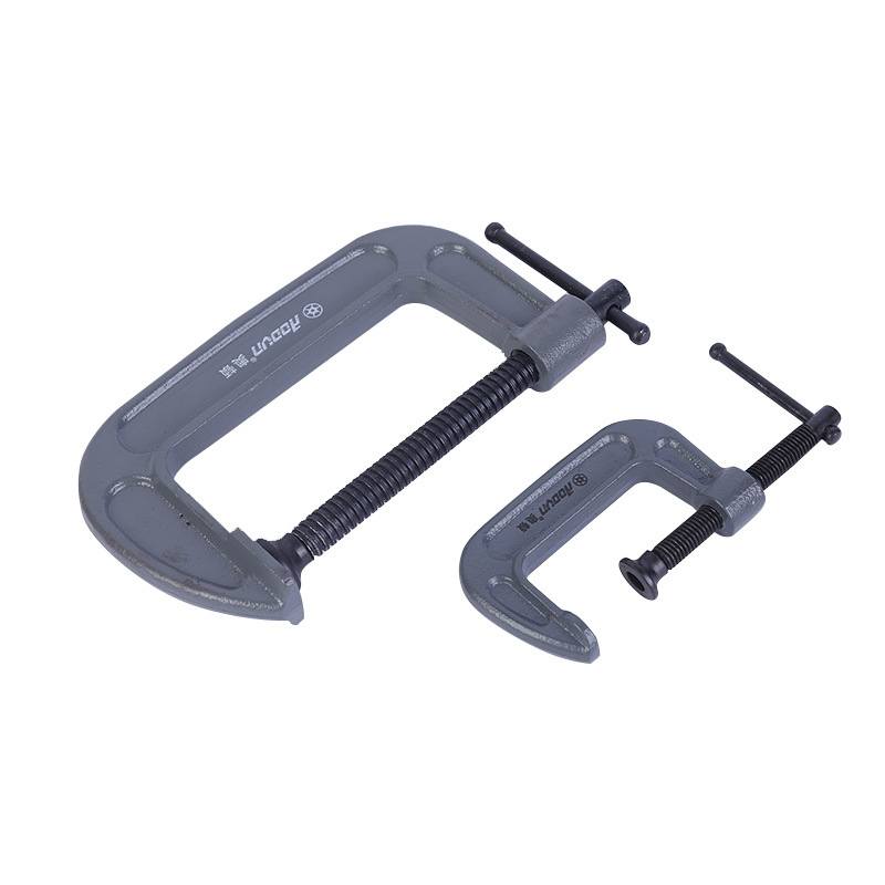 Clip en forma de G de acero con alto contenido de carbono puntual del fabricante, abrazadera tipo G de acero fundido fijo reforzado, abrazadera de compresión tipo C, herramienta de sujeción para carpintería