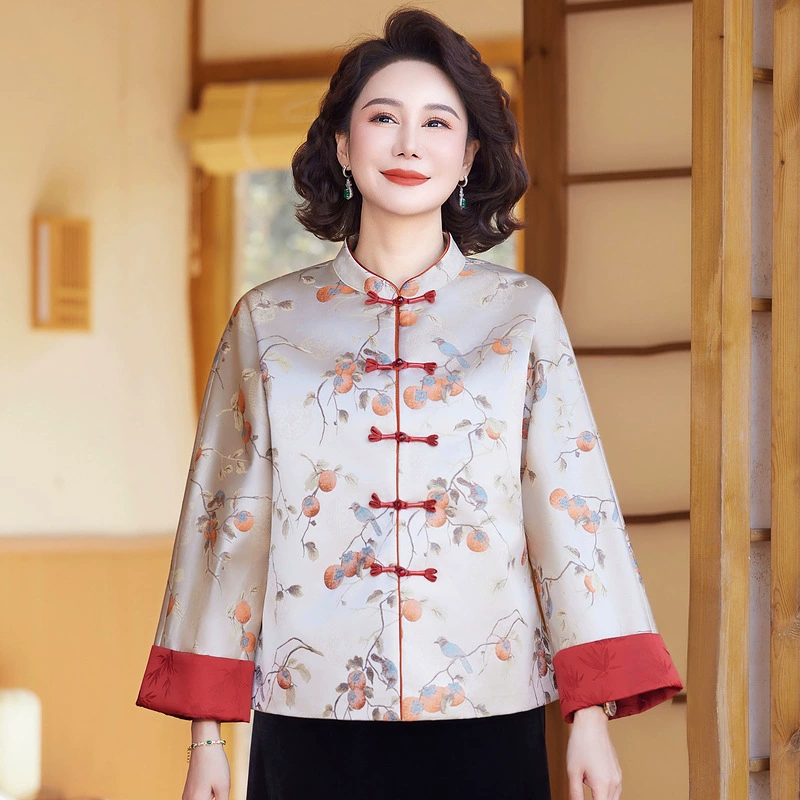 Новое национальное пальто в китайском стиле женский парчовый жакет с пуговицами ретро топ весна новый национальный прилив воротник с длинными рукавами кардиган