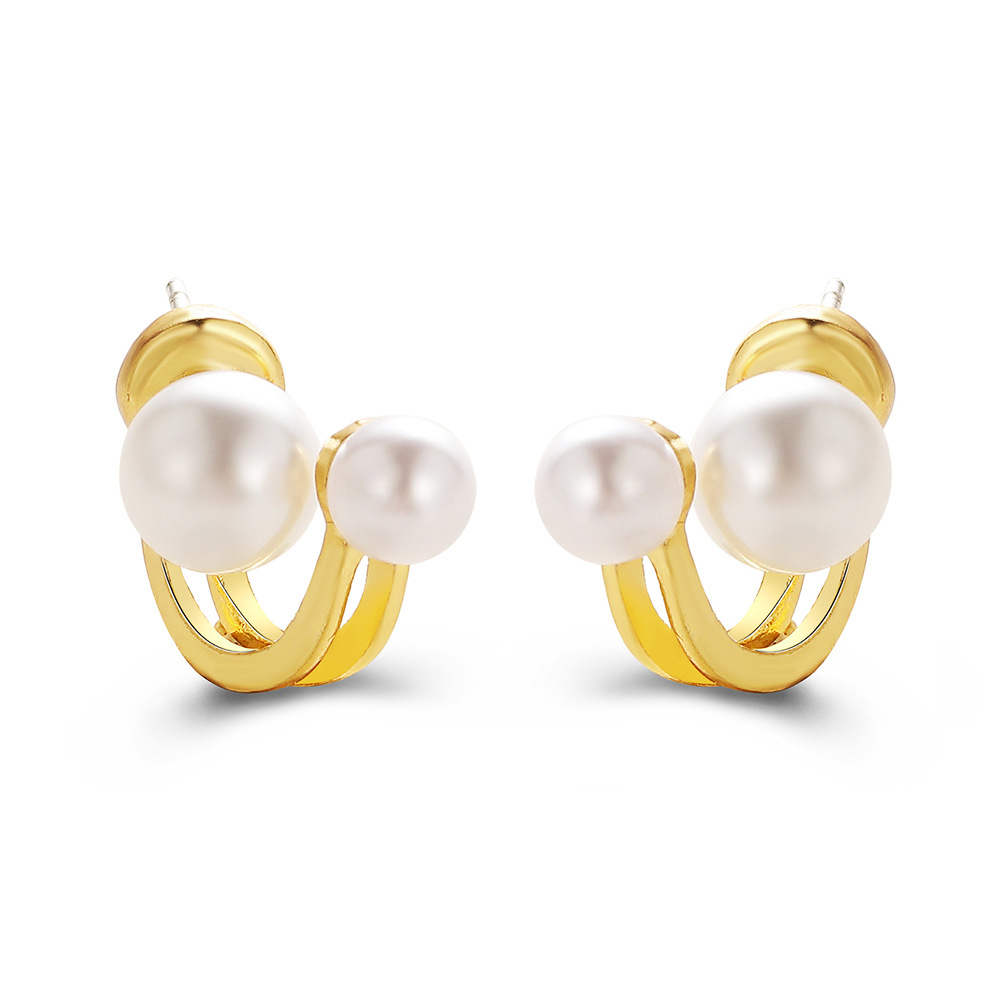 Fashion Earrings Fishtail Creative Retro Pearl Earrings Alloy Earrings display picture 2