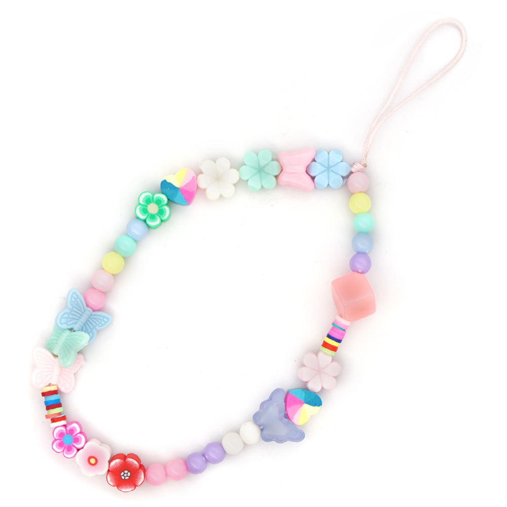 Beaded, Handmade Craft Bohemian Soft  Flower Daisy Mobile Phone Lanyard