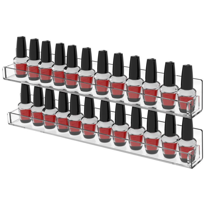 Nail polish display rack acrylic transparent wall-mounted wall beauty nail polish rack wall storage rack manufacturer