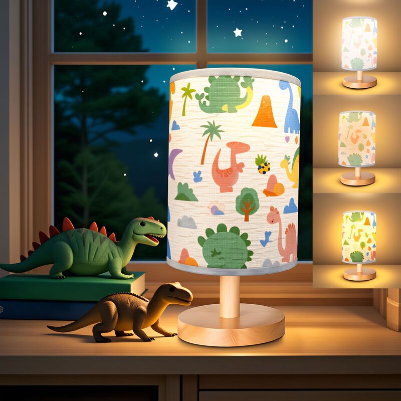 Cross-Border Supply, Minimum Order of One Piece, Fabric Table Lamp, Children's Lamp, Bedroom Atmosphere Lamp, Linen Lampshade, Night Light