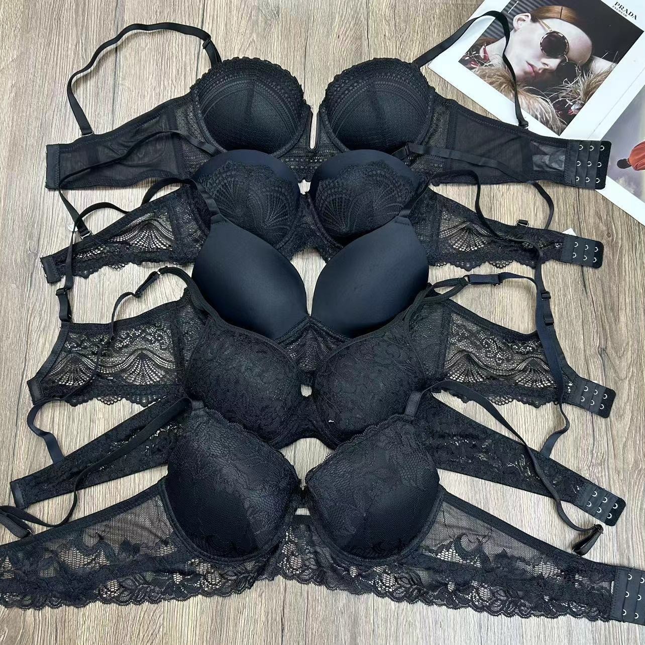 Mixto de marcas europeas y estadounidenses del sudeste asiático, ropa interior de damas con anillo de acero, encaje liso, sujetadores mixtos lotes