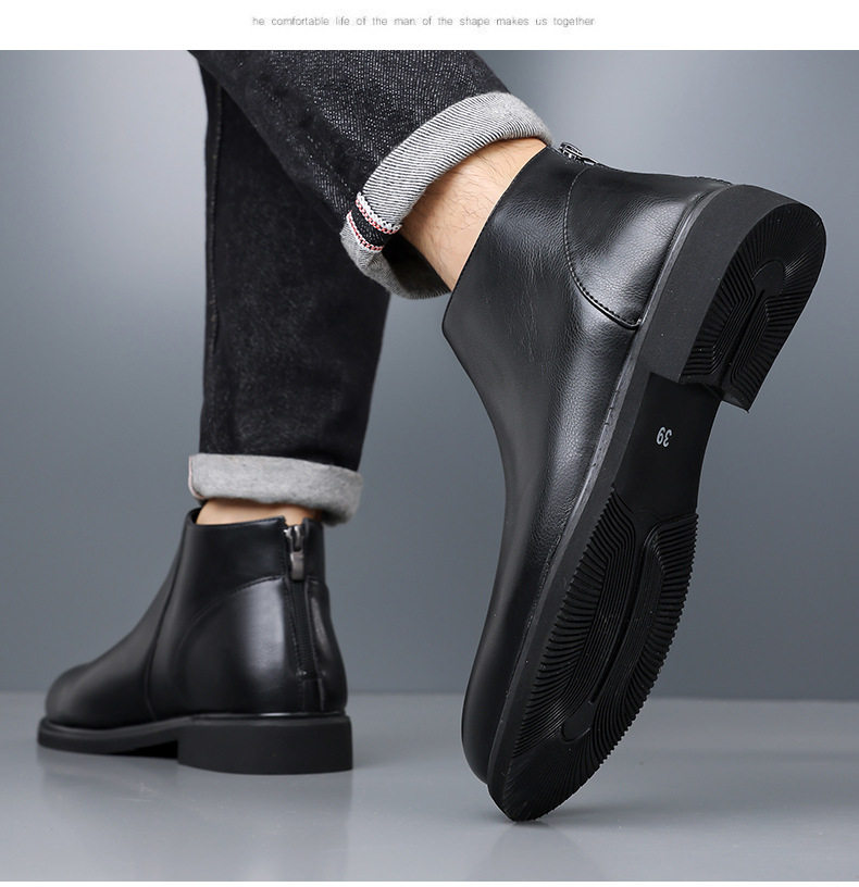 Giày bốt Martin nam cổ trung gót 3–5 cm kiểu công sở casual — z8189 màu nâu, z8189 đen chi tiết 14