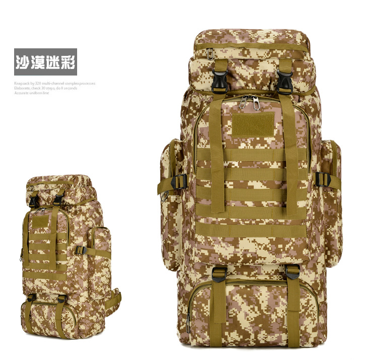 Mochila impermeable multifuncional transfronteriza, subcontratación de senderismo, bolsa de camping y montañismo, mochila de viaje de gran capacidad, bolsa de camuflaje