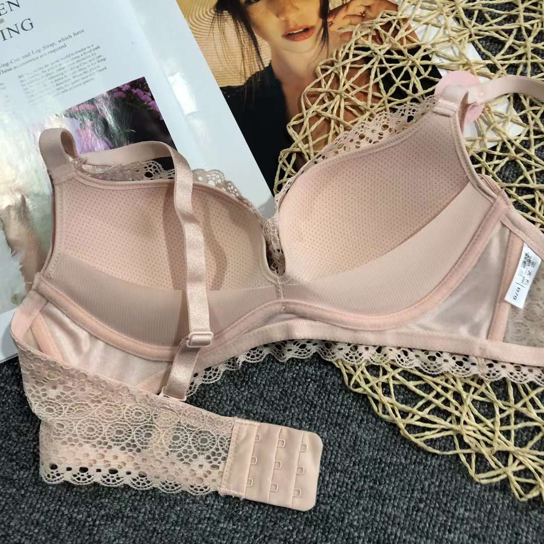 Sujetador de encaje hueco cintura ajustable que adelgaza el sujetador pequeño pecho empuja hacia arriba la ropa interior cómoda empuja hacia arriba el sujetador sin costuras